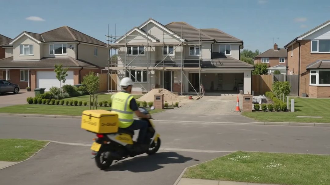 ON-SITE60 delivery scooter arriving at a build site