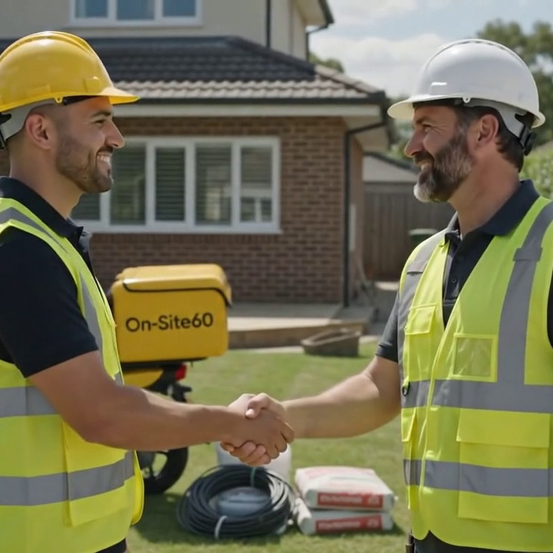 ON-SITE60 delivery handoff at a build site